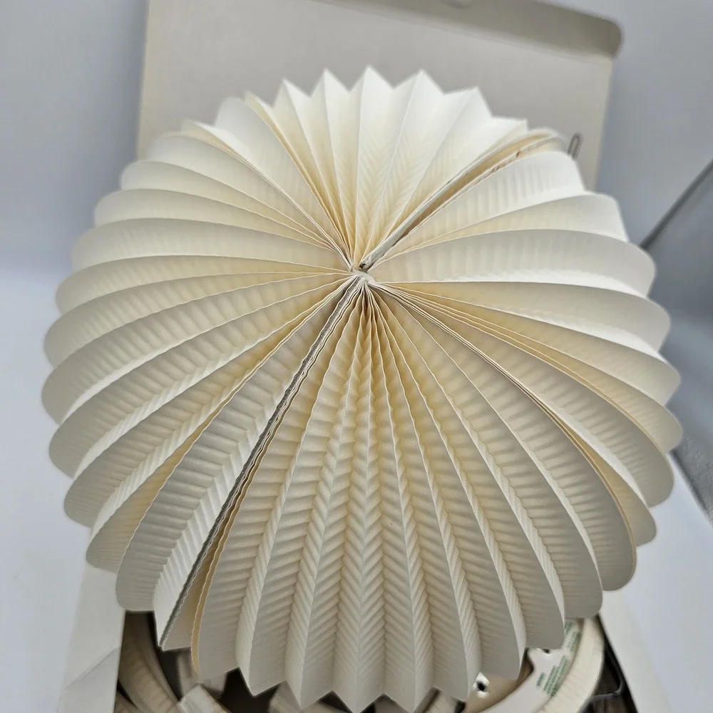 10 VTG German Round Paper Candle Accordion Lantern Hanging White Party Holiday